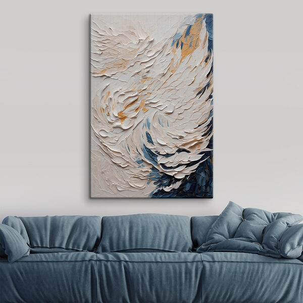 Wit en blauw schilderij Wit en blauw schilderij