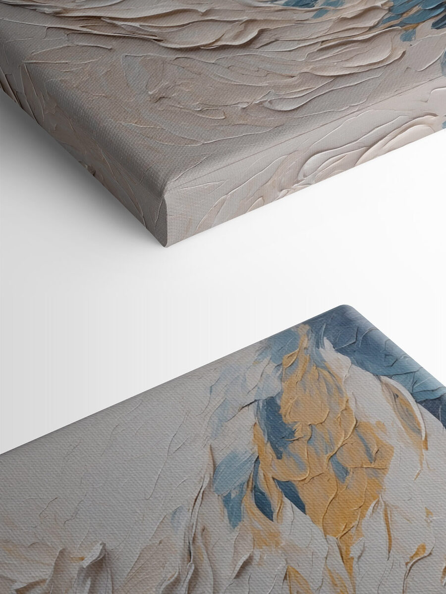 Wit en blauw schilderij