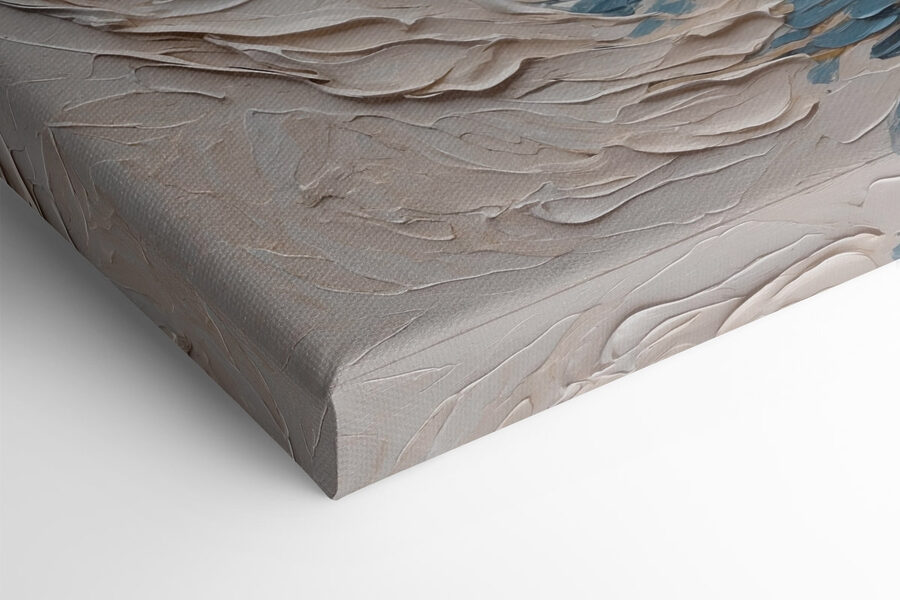 Wit en blauw schilderij