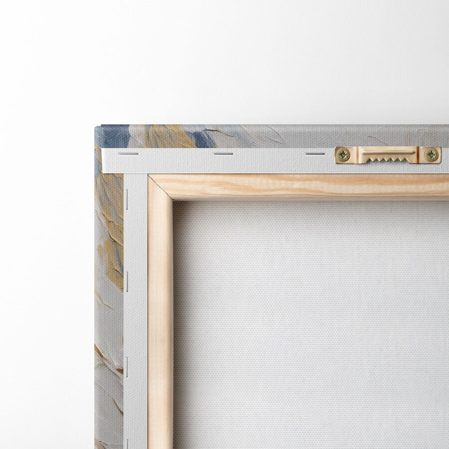 Wit en blauw schilderij