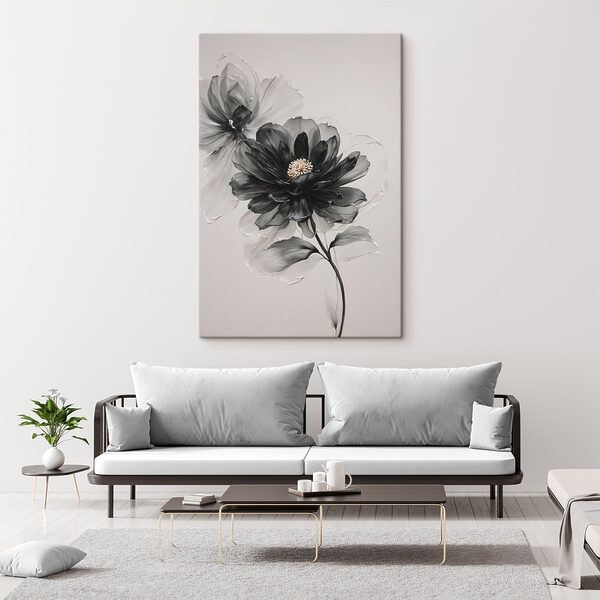 Black and white flower