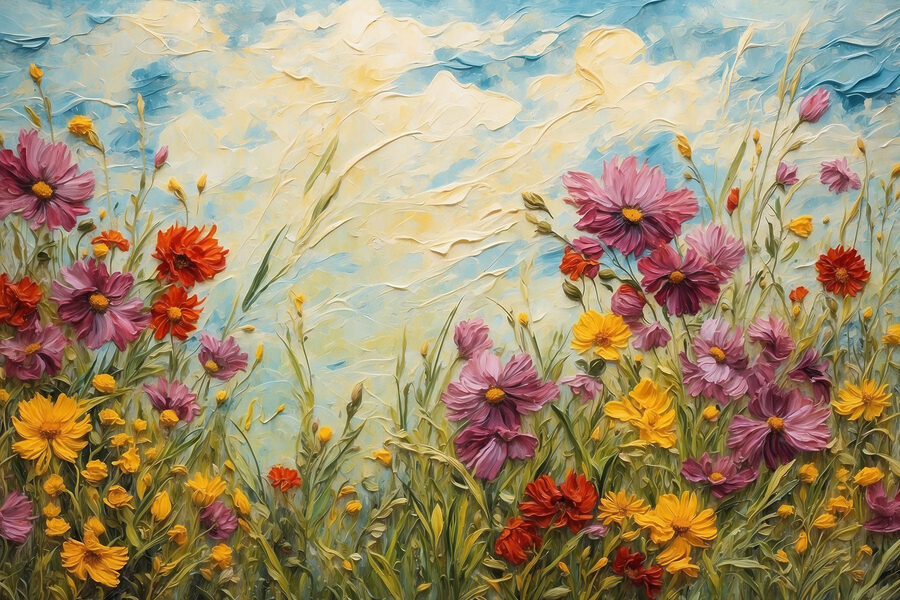 Schilderen van bloemen en gras