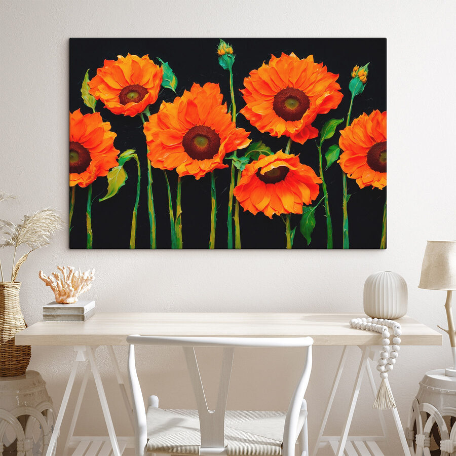 Groep oranje bloemen