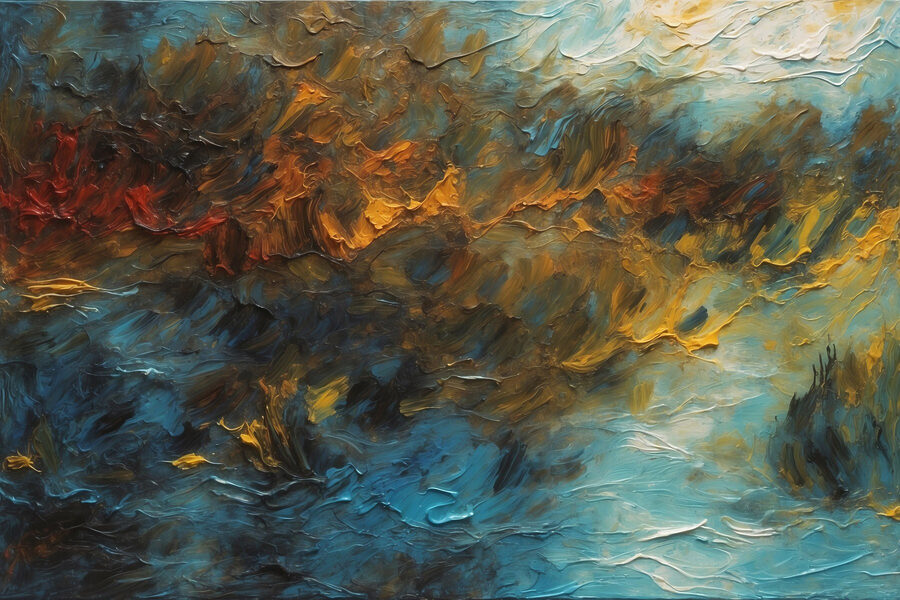 Schilderij van een verfwolk
