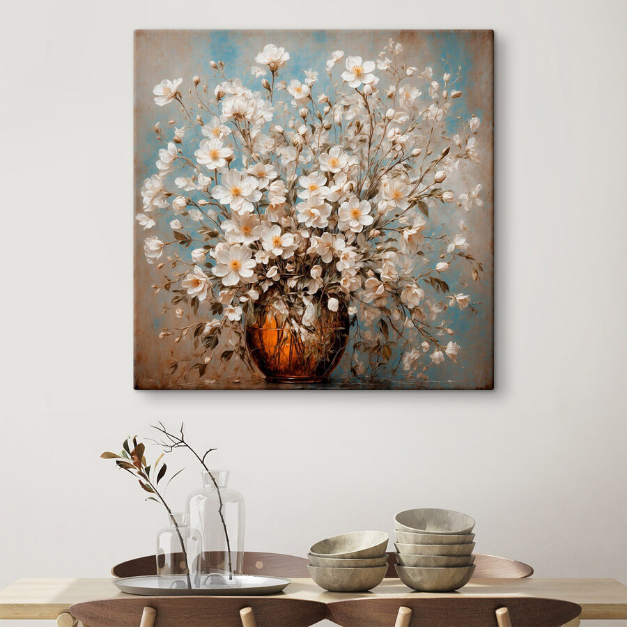 Vaas met witte bloemen Vaas met witte bloemen