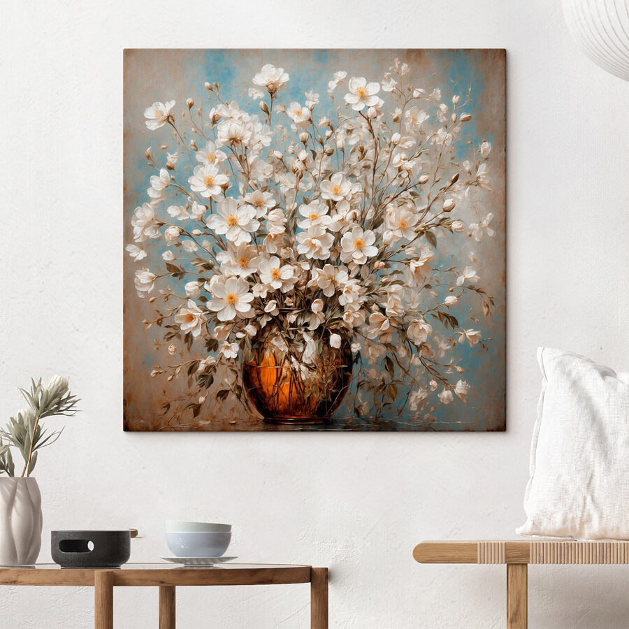 Vaas met witte bloemen Vaas met witte bloemen