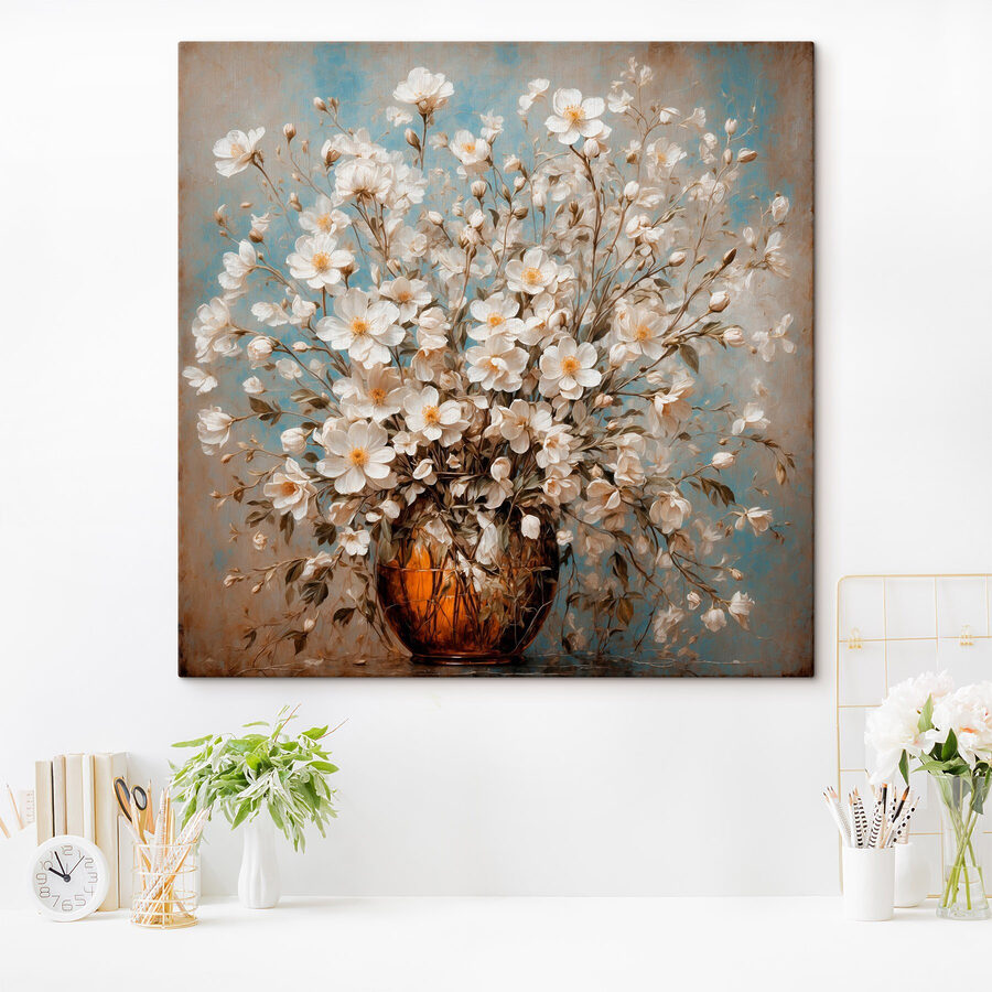 Vaas met witte bloemen Vaas met witte bloemen