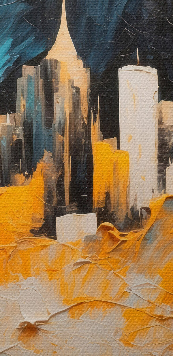Schilderij van een stad Schilderij van een stad