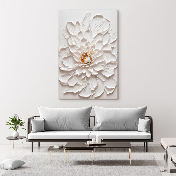 Witte bloem met geel hart Witte bloem met geel hart