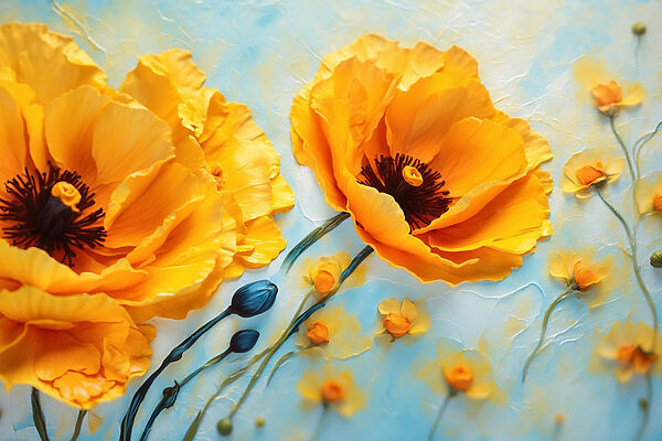 Levendige bloemen verbeteren serene achtergrond Levendige bloemen verbeteren serene achtergrond