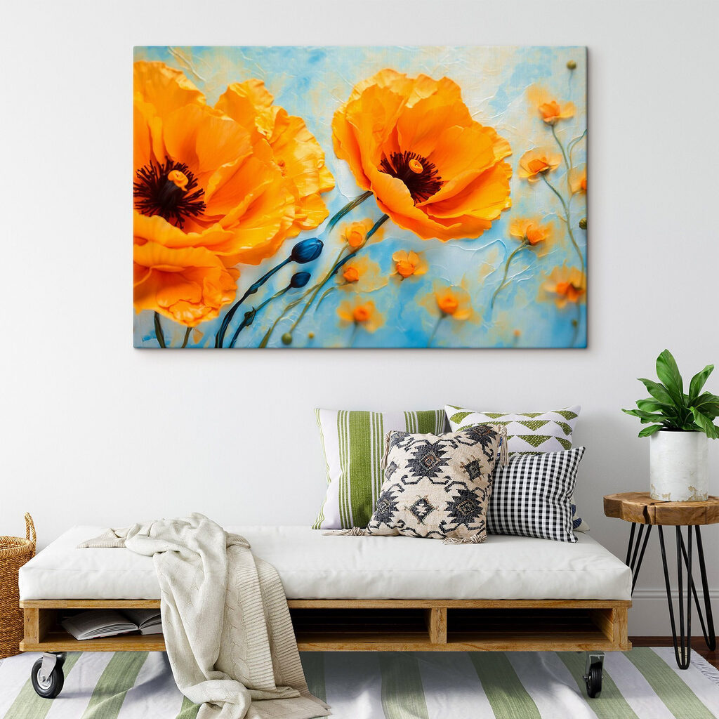 Vibrant blooms enhance serene backdrop Vibrant blooms enhance serene backdrop