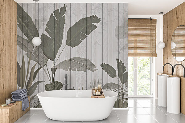 Behang met bladeren en planten Behang met bladeren en planten