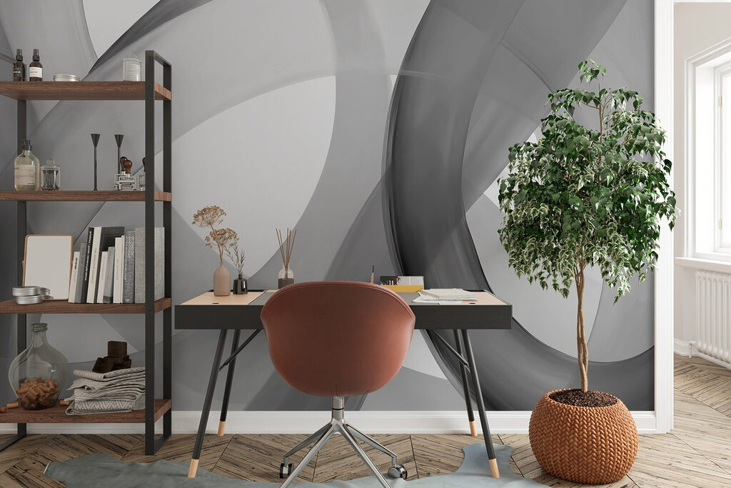 Grey and white swirls