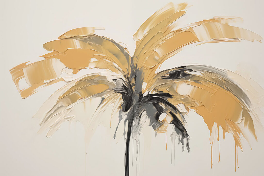Schilderij van een palmboom Schilderij van een palmboom