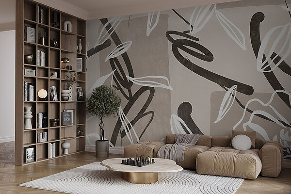Abstracte bloemmotieven in zachte tinten w08888pig63r 600x400 - Abstracte bloemmotieven in zachte tinten
