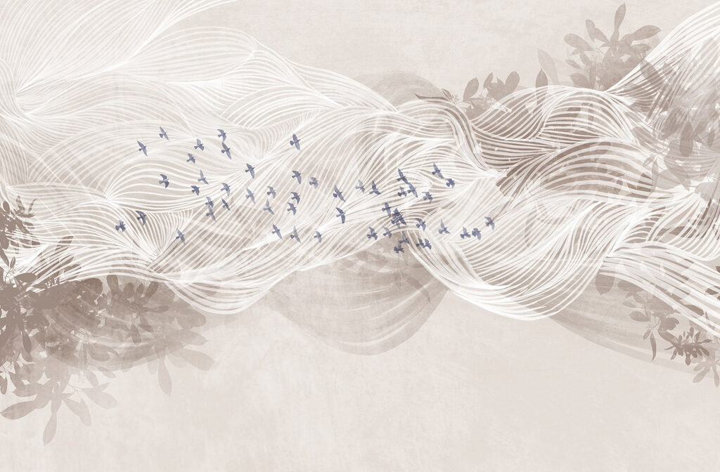 Witte en blauwe vogels vliegen in de lucht Witte en blauwe vogels vliegen in de lucht