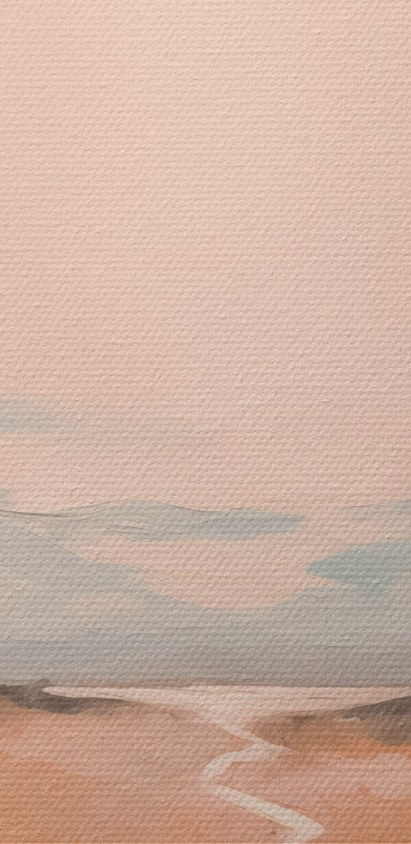 Schilderij van een rivier door een veld Schilderij van een rivier door een veld