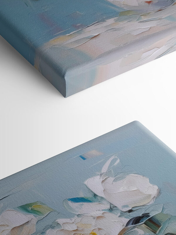 Schilderij van bloemen in een kopje Schilderij van bloemen in een kopje