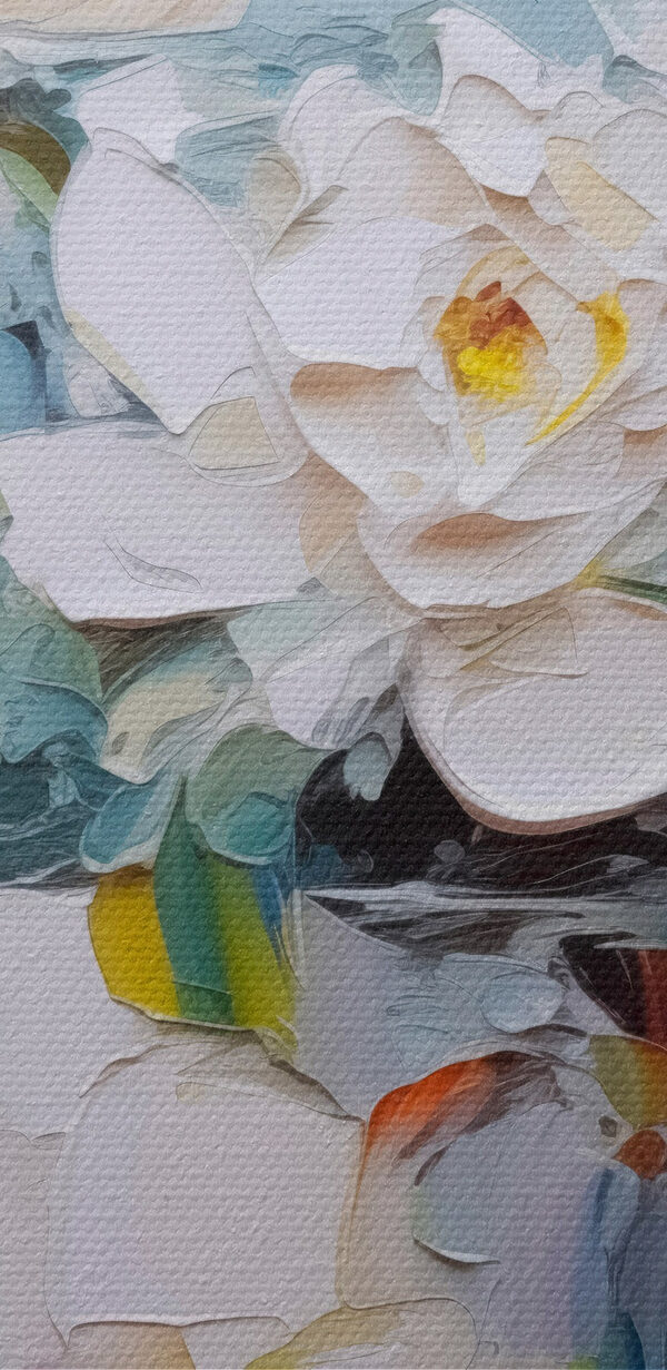 Schilderij van bloemen in een kopje Schilderij van bloemen in een kopje