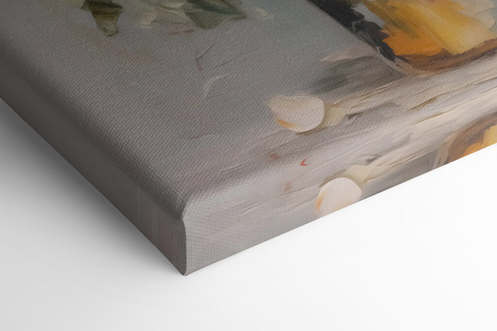 Painting of flowers in a bucket