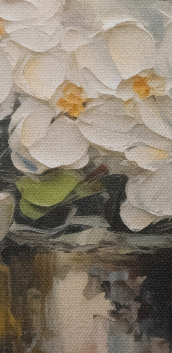 Schilderij van bloemen in een emmer Schilderij van bloemen in een emmer