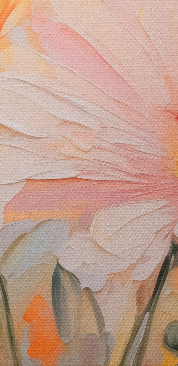 Schilderij van bloemen op een blauwe achtergrond Schilderij van bloemen op een blauwe achtergrond