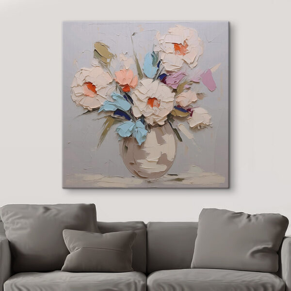 Schilderij van bloemen in een vaas Schilderij van bloemen in een vaas