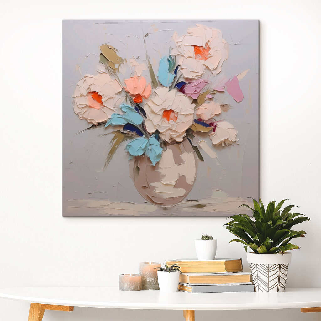 Painting of flowers in a vase