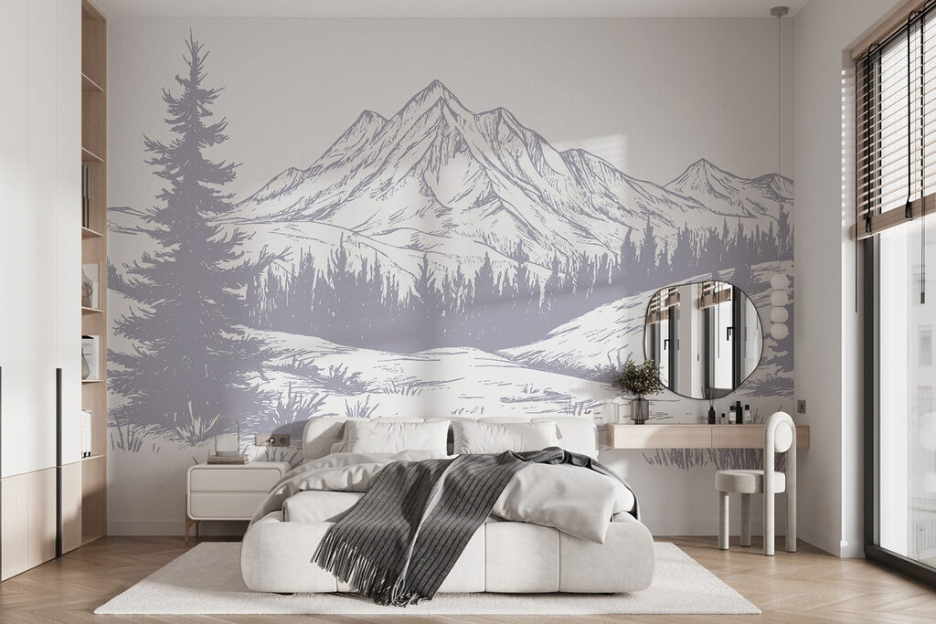 Drawing of a mountain range