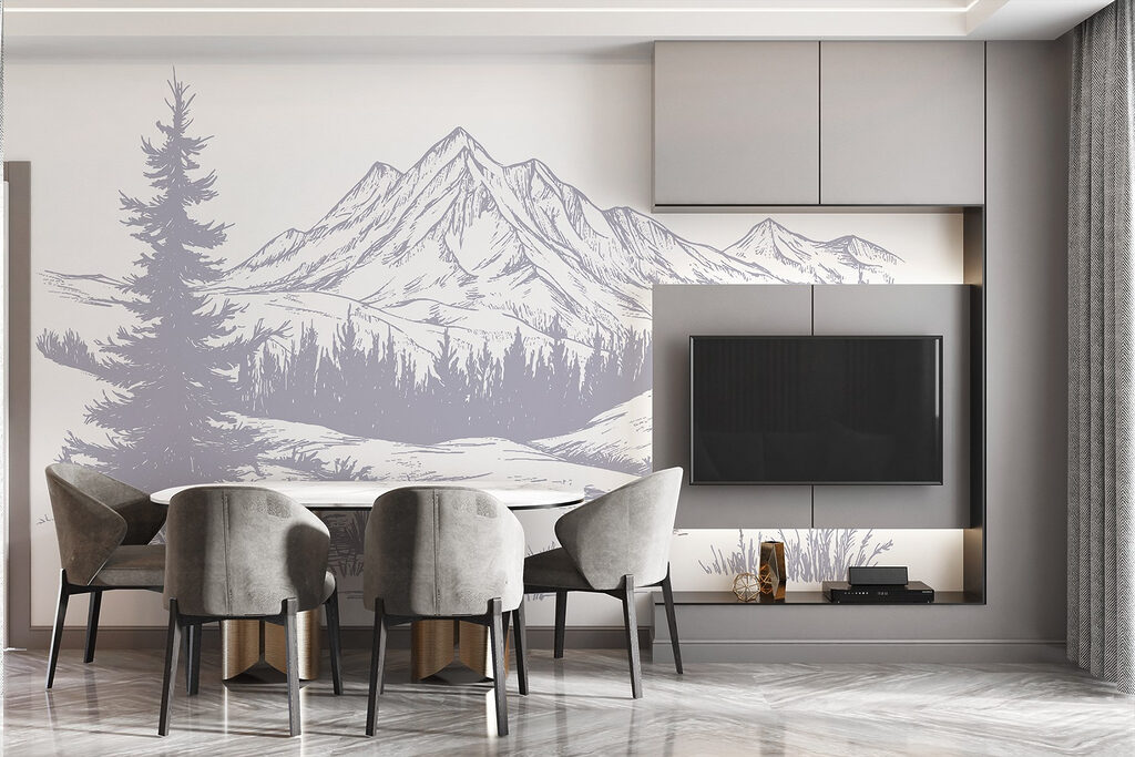 Drawing of a mountain range