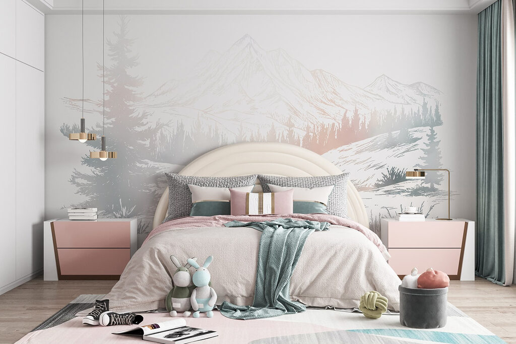 Landscape with trees and mountains Landscape with trees and mountains