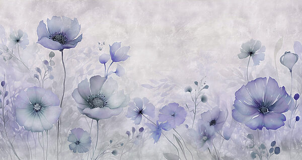 Schilderij van bloemen op een witte achtergrond Schilderij van bloemen op een witte achtergrond