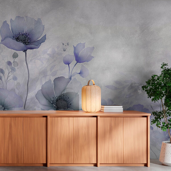 Schilderij van bloemen op een witte achtergrond Schilderij van bloemen op een witte achtergrond