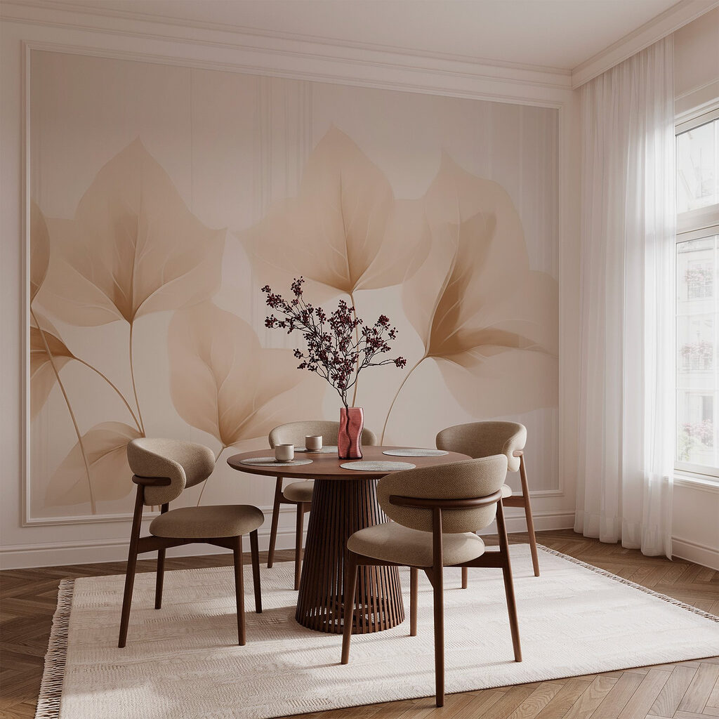 Soft leaves dance in muted light