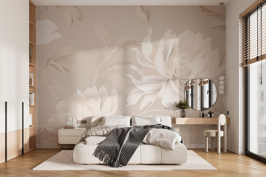 Elegant bloemmotief in zachte tinten