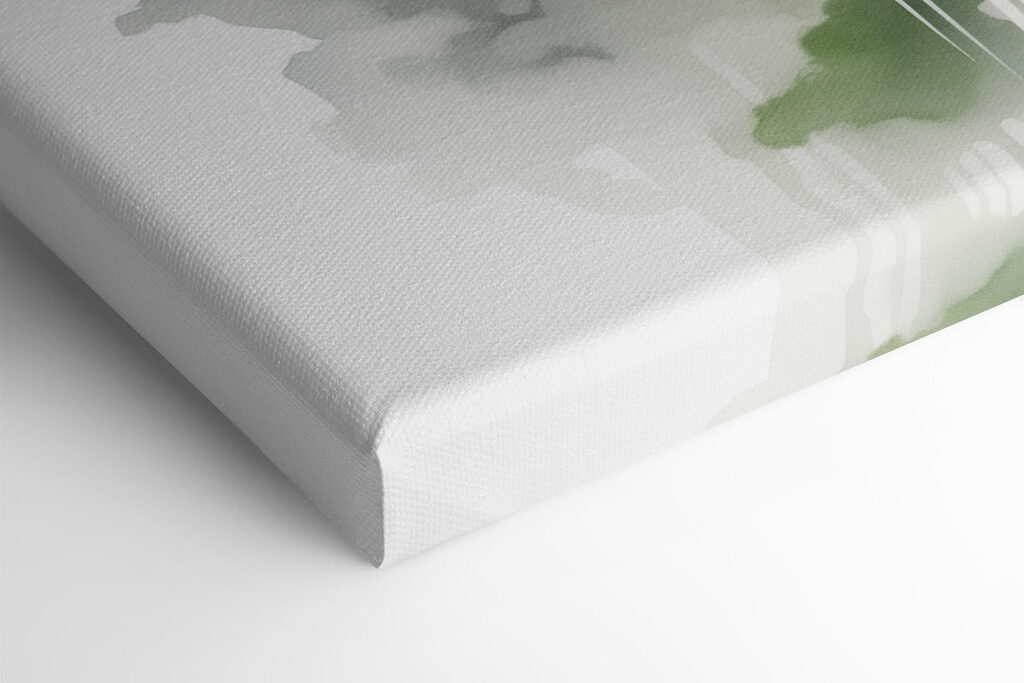 Woman with green leaves on her face