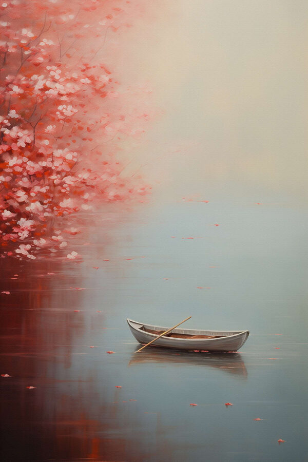 Schilderij van een boot in water Schilderij van een boot in water