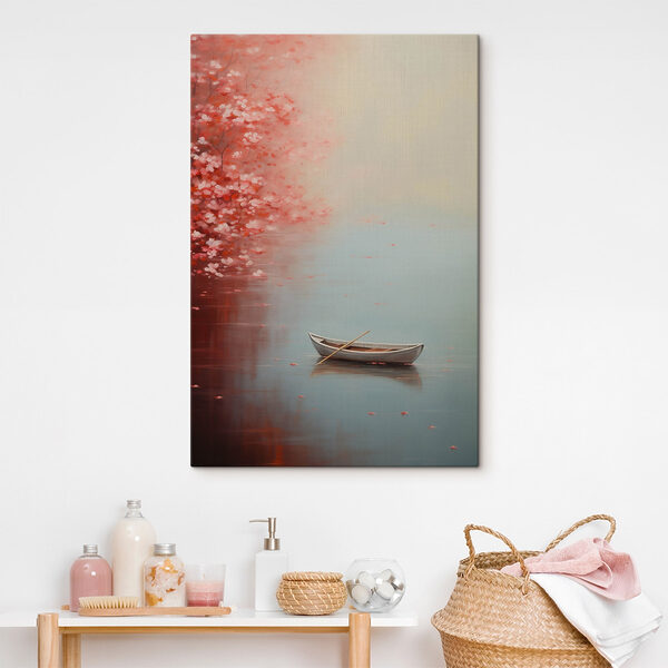 Schilderij van een boot in water Schilderij van een boot in water