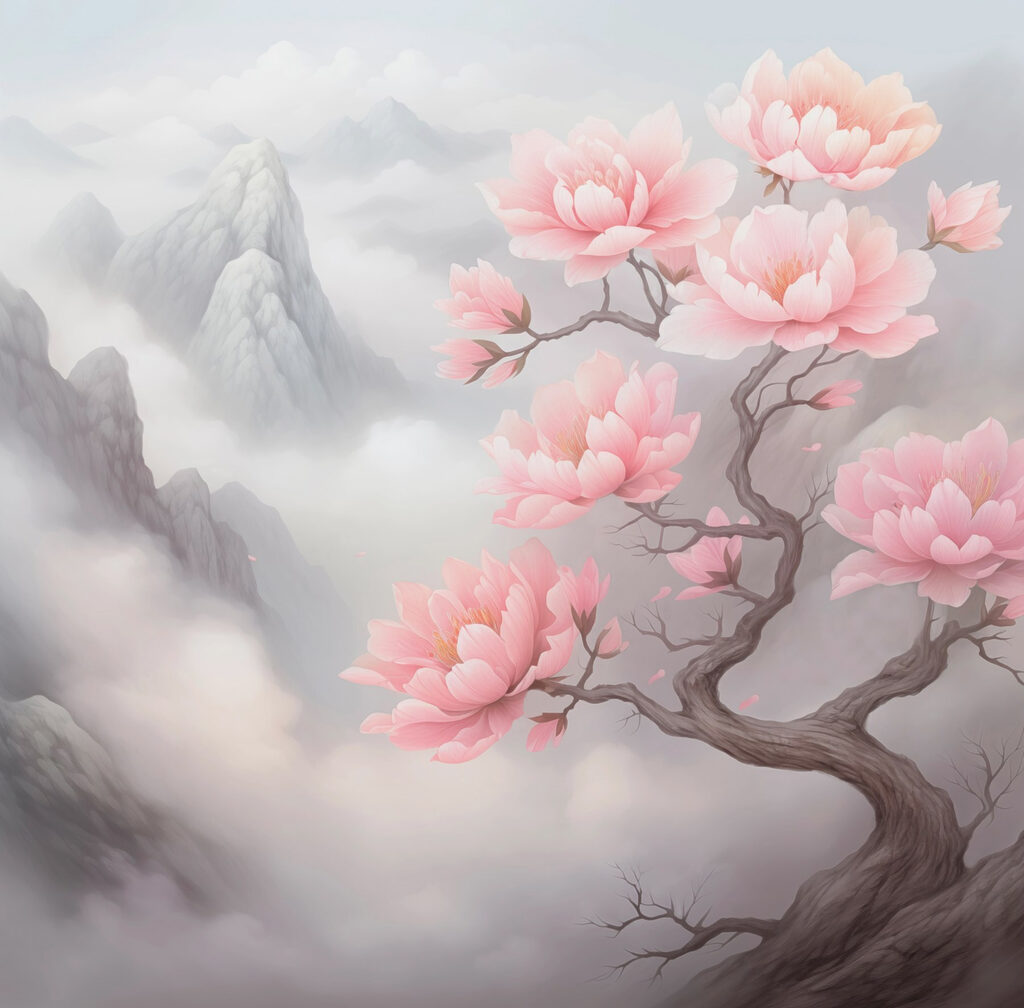 Boom met roze bloemen Boom met roze bloemen