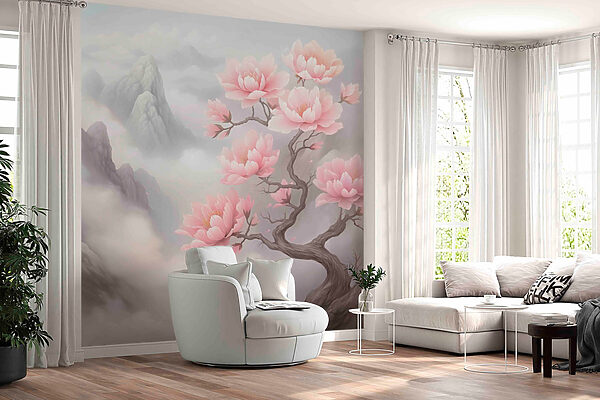 Boom met roze bloemen Boom met roze bloemen