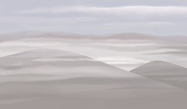 Landschap met heuvels en wolken Landschap met heuvels en wolken