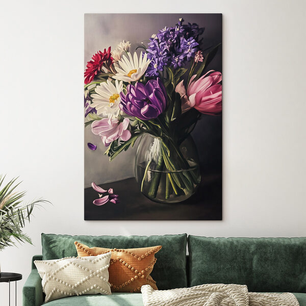 Canvas Schilderijen Vaas met bloemen (Artikelnummer: s43292) Canvas Schilderijen Canvas Schilderijen Vaas met bloemen (Artikelnummer: s43292)