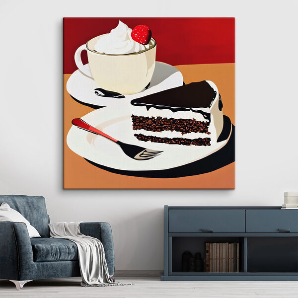 Stukje cake en een kopje koffie Stukje cake en een kopje koffie