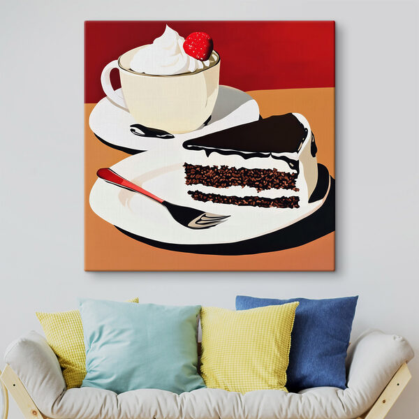 Stukje cake en een kopje koffie Stukje cake en een kopje koffie