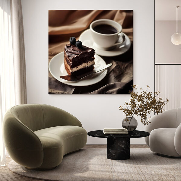 Stukje cake en een kopje koffie Stukje cake en een kopje koffie