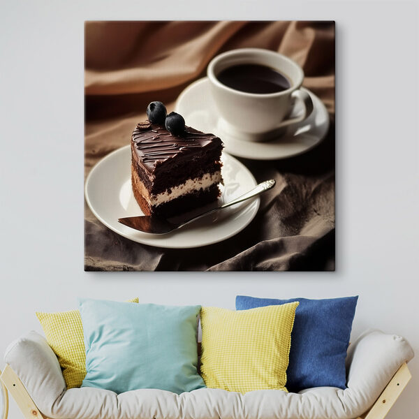 Stukje cake en een kopje koffie Stukje cake en een kopje koffie