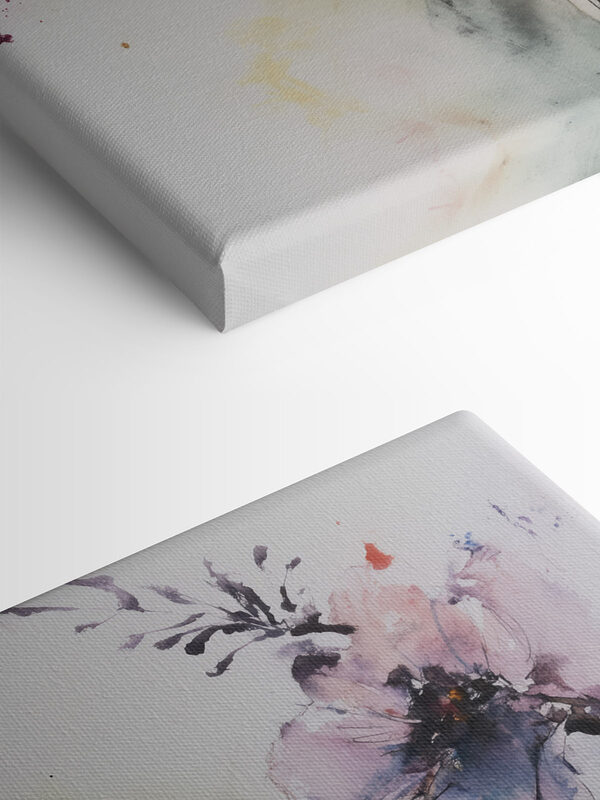 Schilderij van bloemen op een wit oppervlak Schilderij van bloemen op een wit oppervlak