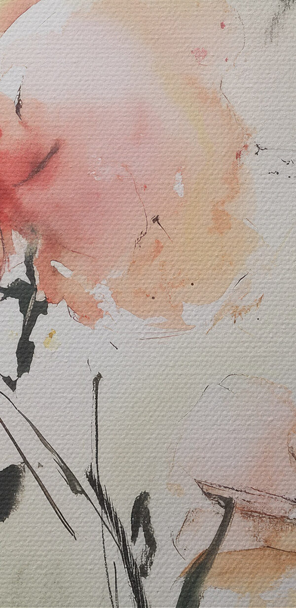Schilderij van bloemen op een wit oppervlak Schilderij van bloemen op een wit oppervlak