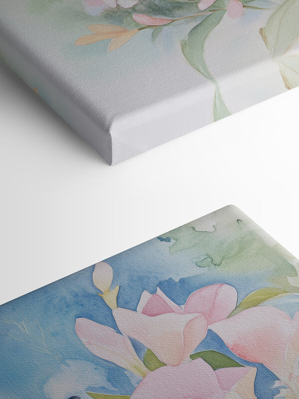 Schilderij van een vlinder op bloemen Schilderij van een vlinder op bloemen