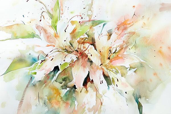 Schilderij van bloemen op een wit oppervlak Schilderij van bloemen op een wit oppervlak